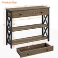 thumbnail image 7 of Topeakmart X Design Console Table w/ 1 Drawer & 2 Shelves, Taupe Wood, 7 of 7