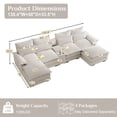 thumbnail image 2 of Rophefx 135.4" Sectional Couches for Living Room,U Shaped Cloud Couch with USB Charging Port,Hidden Storage & Cup Holders,Chenille Sofa with Ottoman ,White, 2 of 8