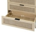 thumbnail image 4 of 3-Drawer Dresser, Modern Rattan Dressers Chest of 3 Drawers with Metal Handles, Clothes Organizer for Living Room, Bedroom, Wood Cabinet Bedside Table Dressers, Natural, 4 of 9