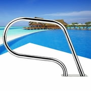 SHZICMY Swimming Pool Handrail Hand Rail with Base Rust-Resistant Stainless Steel Silver 81cm