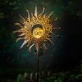 thumbnail image 3 of Evergreen Garden Outdoor Decor Solar Garden Stake w Crackle Glass Globe, Sun, 3 of 9