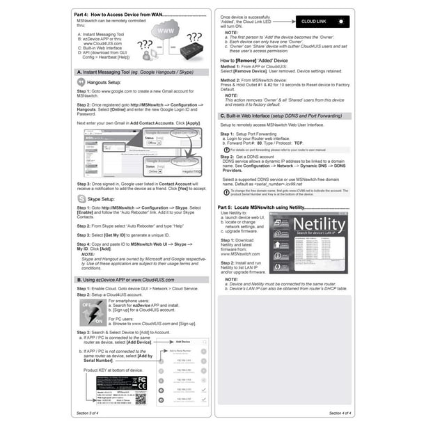MSNSwitch Internet Enabled IP Remote Power Switch with Reboot - Control via  Smartphone App Cloud Service Web Browser Skype or Hangouts - 2 Independent  AC Power Outlets (Model UIS-622b) - Walmart.com