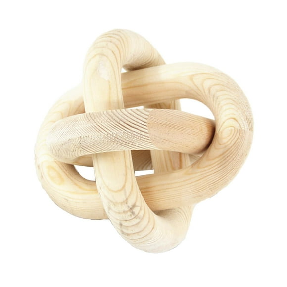 DOLITY Chaîne En Bois Ornements 3 Maillons Noeud En Bois Sculpté à La Main Décor De Beige