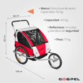 thumbnail image 2 of Remolque R20 Gospel 2en1 Para Bicicleta carreola Niños Rojo, 2 of 10