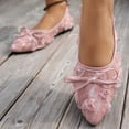 thumbnail image 6 of Casual Shoes for Women Elegant Wide Fit Lace Mesh Pointed Toe With Bow Breathable Casual Shoes For Everyday Wear,Pink,CN:37(US:6.5), 6 of 7