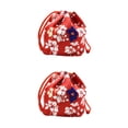 thumbnail image 3 of VONKY Japanese Drawstring Bag Coin Purse Food Pouch Durable and Portable Red 14x12x16cm 2Set, 3 of 6
