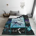 thumbnail image 2 of Yibo Dragonfly Decor Blanket Gifts for Girls Women Comfy Plush Flannel Fleece Lightweight Warm Soft Fluffy Fuzzy Dragonfly Blanket for Kids Adults Couch Sofa Bed, 2 of 7