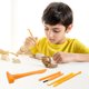 thumbnail image 4 of Juego de 3 herramientas para niños, martillo de plástico, cincel, cepillo, raspador, herramienta de excavación, kit de juguetes para niños., 4 of 6