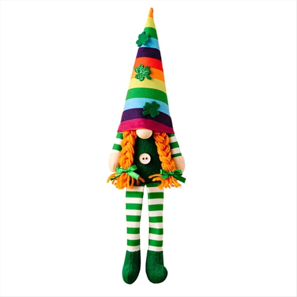 Gnomos del Día de San Patricio Decoraciones de Felpa Gnomo del Día de San Patricio Accesorios de Decoración de Mesa para el Hogar Mujer