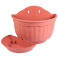 thumbnail image 2 of Semi-circular Imitation Leather Pattern European Style Wall-mounted Flower Pot, 2 of 8