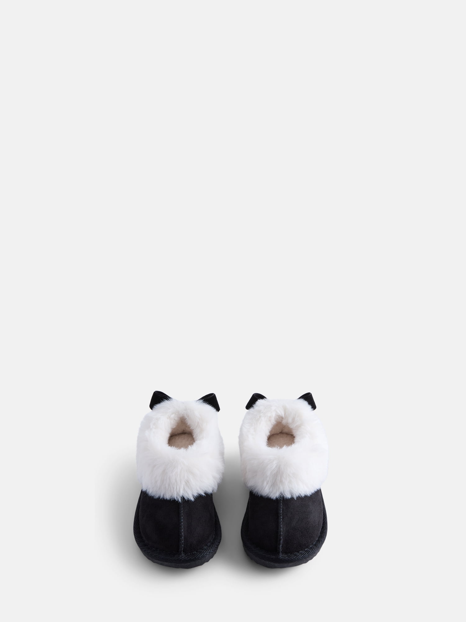 Wonder Nation Baby, Toddler, Little and Big Girls Faux Fur Trim Slippers