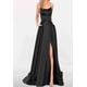 thumbnail image 1 of Vestido de novia elegante de satén largo con escote en A y espalda descubierta para mujer, 1 of 5