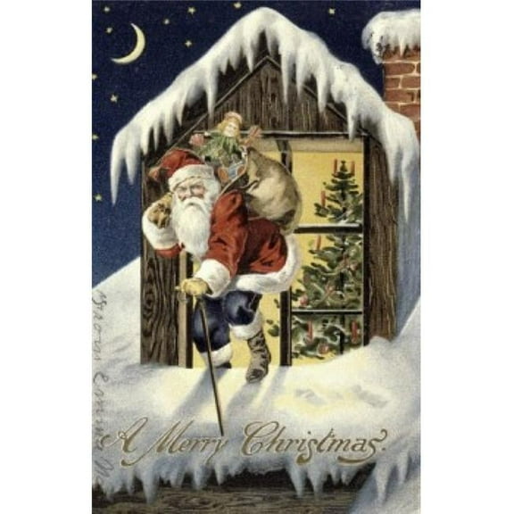 Posterazzi SAL9801096 A Merry Christmas Nostalgia Cards Poster Print - 18 x 24 in.
