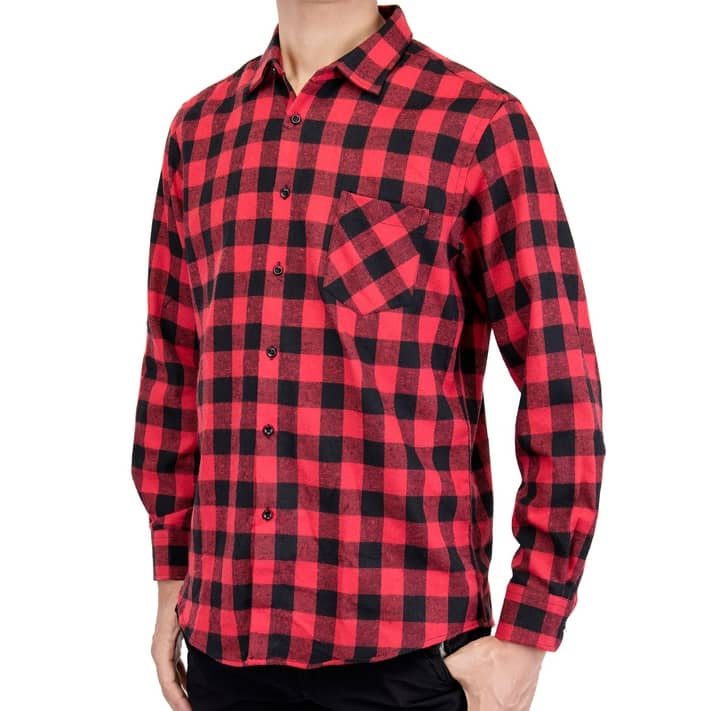 Om te mediteren wraak aanval Men's Long Sleeve Plaid Shirts Casual Flannel Shirt Button Down Slim Fit  Shirts For Men Outfit Workshirt Black/Red/Blue L-4XL - Walmart.com