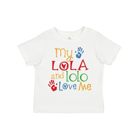 

Inktastic My Lola and Lolo Loves Me Grandchild Gift Toddler Boy or Toddler Girl T-Shirt