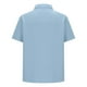 thumbnail image 5 of Playera Elvqul Hombre Azul Claro sin Estampado Playa Manga Corta Solapa Abotonada Algodón, 5 of 6