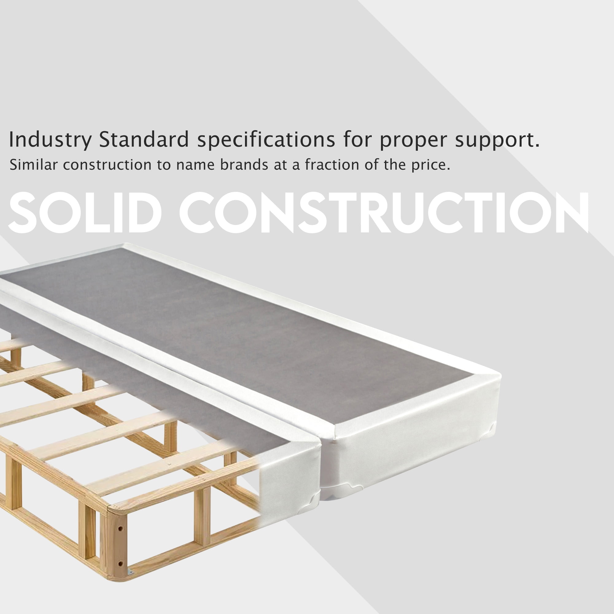 Continental Sleep, 4" Split wood Box Spring/Foundation for Mattress, Full