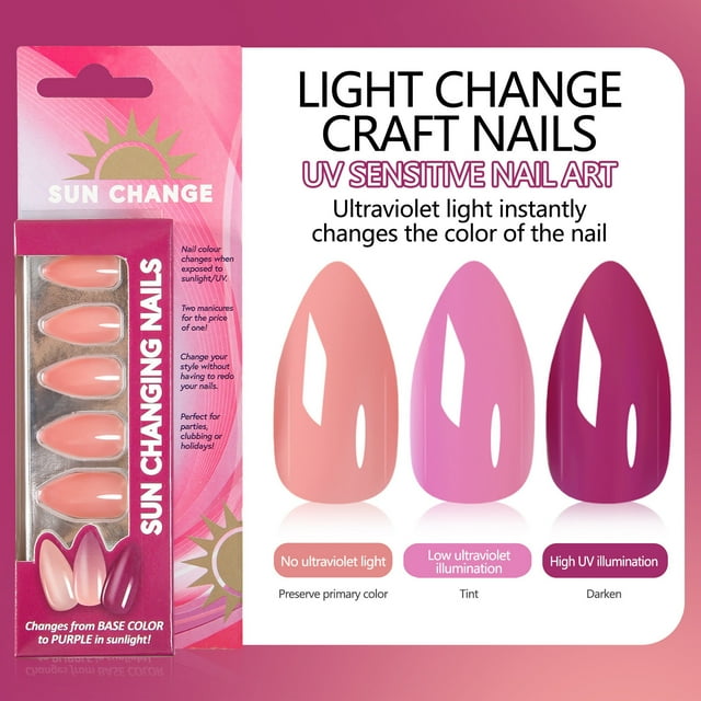 Uñas postizas con forma mediana | Set de uñas acrílicas con degradado brillante | 24 piezas con diseños artísticos de cobertura completa | Pestañas adhesivas reutilizables de gel | Aplicación fácil