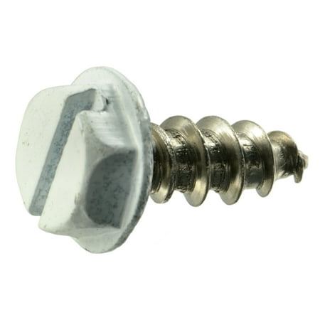 

#10-11 x 1/2 White Painted 18-8 Stainless Steel Hex Washer Head Sheet Metal Screws SMSHSS-403