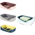 thumbnail image 5 of La jabonera con desagüe de 4 piezas se utiliza en mostradores de baños, duchas y cocinas para mantener el jabón seco y limpio sin taladrar., 5 of 5