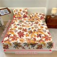 thumbnail image 3 of Garronmavis Autumn Maple Leaf 3-Piece Bedding Set, 1 Deep Pocket Fitted Bed Sheet with 2 Matching Pillow Shams, Soft Breathable Bed Linen for Fall Bedroom Decor, 100cm*190cm, 3 of 7