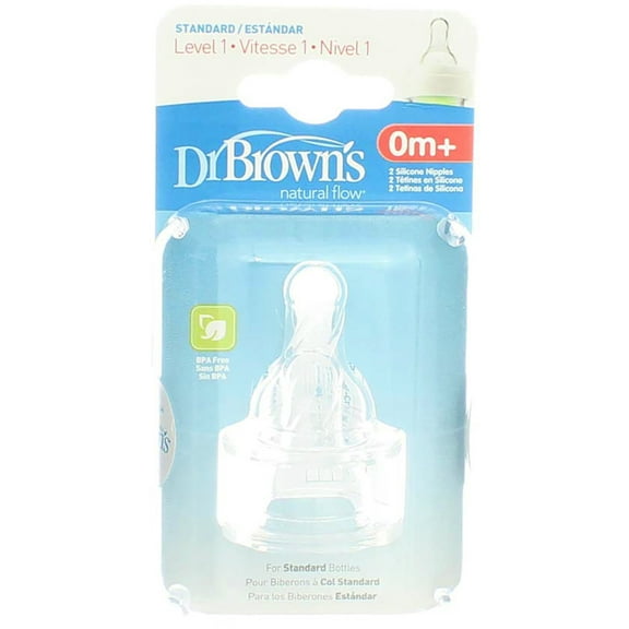 Dr. Brown's Original Nipple, Level 1 (0m ), 2-Pack