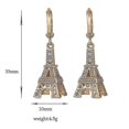 thumbnail image 2 of Pendientes colgantes de la Torre Eiffel con circonitas chapados en oro de 18 quilates, nuevo estilo, 2 of 5