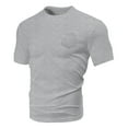 thumbnail image 4 of Stamzod Men's T-Shirts Summer Solid Color Short Sleeve Casual Tshirt Crewneck Breathable Workout Shirts for Men Gray-1 XXXL, 4 of 4