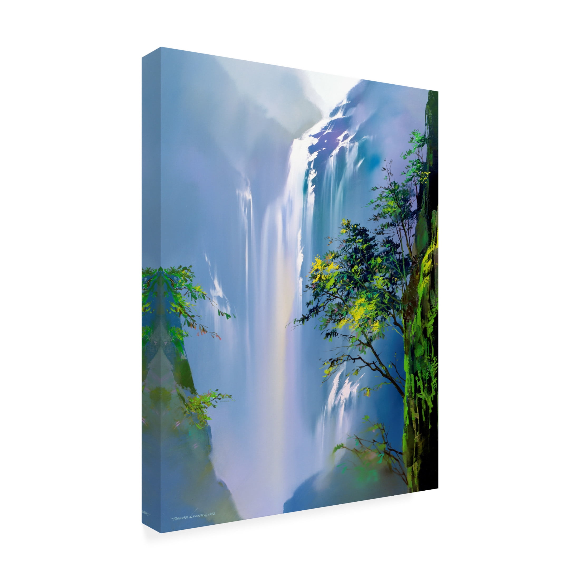 Canvas Wall Art - Thomas Leung 'Spring Cascades' Wall Art for Living Room, Bedroom, or Office Décor by Trademark Fine Art - 35 x 47 Inches