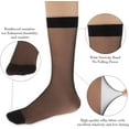 thumbnail image 3 of CoCoMangos Women's Sheer Nylon Ankle Socks 6 Pack-Nude Crew Stocking Ultra Thin See Through Calf High Socks for Women, 3 of 7