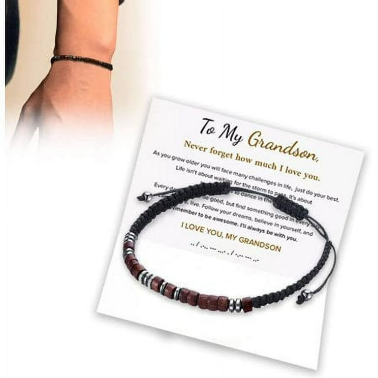 Personalized grandson bracelets deals