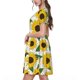 thumbnail image 2 of Easygdp Sunflowers para Vestido Transpirable de Mujer, Vestido Suelto de Manga Corta con Pliegues y Bolsillos para el Verano, 2 of 6