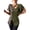 Army Green, variant on Tops for Women Leopard Print Asymmetric Patchwork Blouse Short Sleeve Going Out Top Wine Red XXL