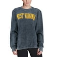 thumbnail image 3 of Women's Pressbox Navy West Virginia Mountaineers Comfy Cord Vintage Wash Basic Arch Pullover Sweatshirt, 3 of 3