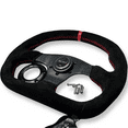 thumbnail image 3 of Suede Steering Wheel + Short Hub Adapter Kit For BRZ FRS tC xB xD, 3 of 5