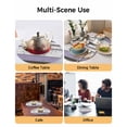 thumbnail image 2 of 13 Inch Round Placemats Set of 4, Purple Geometric Non Slip Heat Insulation PP Table Mats, Stripes Boho Spring Flowers Country Rural Washable Place Mats for Kitchen Dining Party Table Decor, 2 of 7