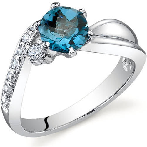 2 ct Princess Cut London Blue Topaz Solitaire Ring in Sterling 