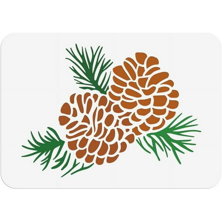 Pinecone Painting Stencil 11.7x8.3 Inch Reusable DIY Art and Craft Stencils Hollow Out Drawing Painting Template for Painting on Wood Fabric Paper Walls Canvas Furniture