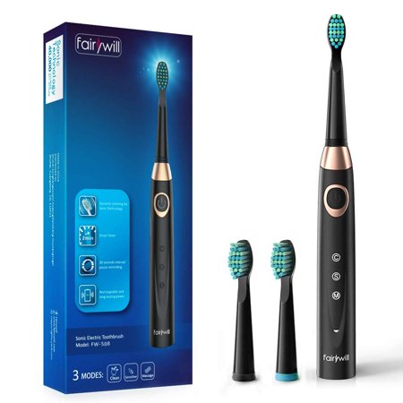 Sonic Electric Toothbrush Rechargeable for Adults and Kids, ADA Accepted, 3 Brush Heads