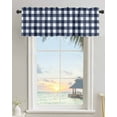 thumbnail image 3 of Blue and White Checkerboard Curtain Valances for Kitchen Windows,Rod Pocket Short Valance Stripe Buffalo Plaid Small Window Treatment for Living Room Bathroom Bedroom,54"x18"-1 Panel, 3 of 9