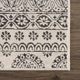 thumbnail image 4 of BoutiqueRugs Warroad Farmhouse Black and White Soft Neutral Runner Rug - Boho Oriental Medallion Small Carpet for Bedroom, Living Room, Dining Room -Charcoal, Black, Cream - 2' x 2'11", 4 of 16