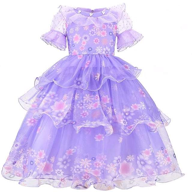 Vestido de princesa Isabela Mirabel, traje de Cosplay Floral de malla, ropa de Encanto para niña, Dolores, fiesta de carnaval, Vestidos para niños Fivean unisex