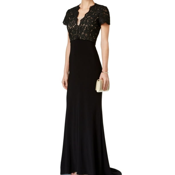 betsy and adam v neck gown