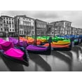 thumbnail image 2 of Frank, Assaf 18x15 White Modern Wood Framed Museum Art Print Titled - Gondolas parked on the grand canal, Venice, Italy, 2 of 4