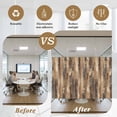 thumbnail image 5 of Brown Abstract Window Privacy Film,Vintage Geometric Gradient Oil Painting Modern Static Cling UV Sun Blocking Heat Control Window Tint Day and Night,Non-Adhesive One Way Privacy Cover 35.4''x78.7'', 5 of 7