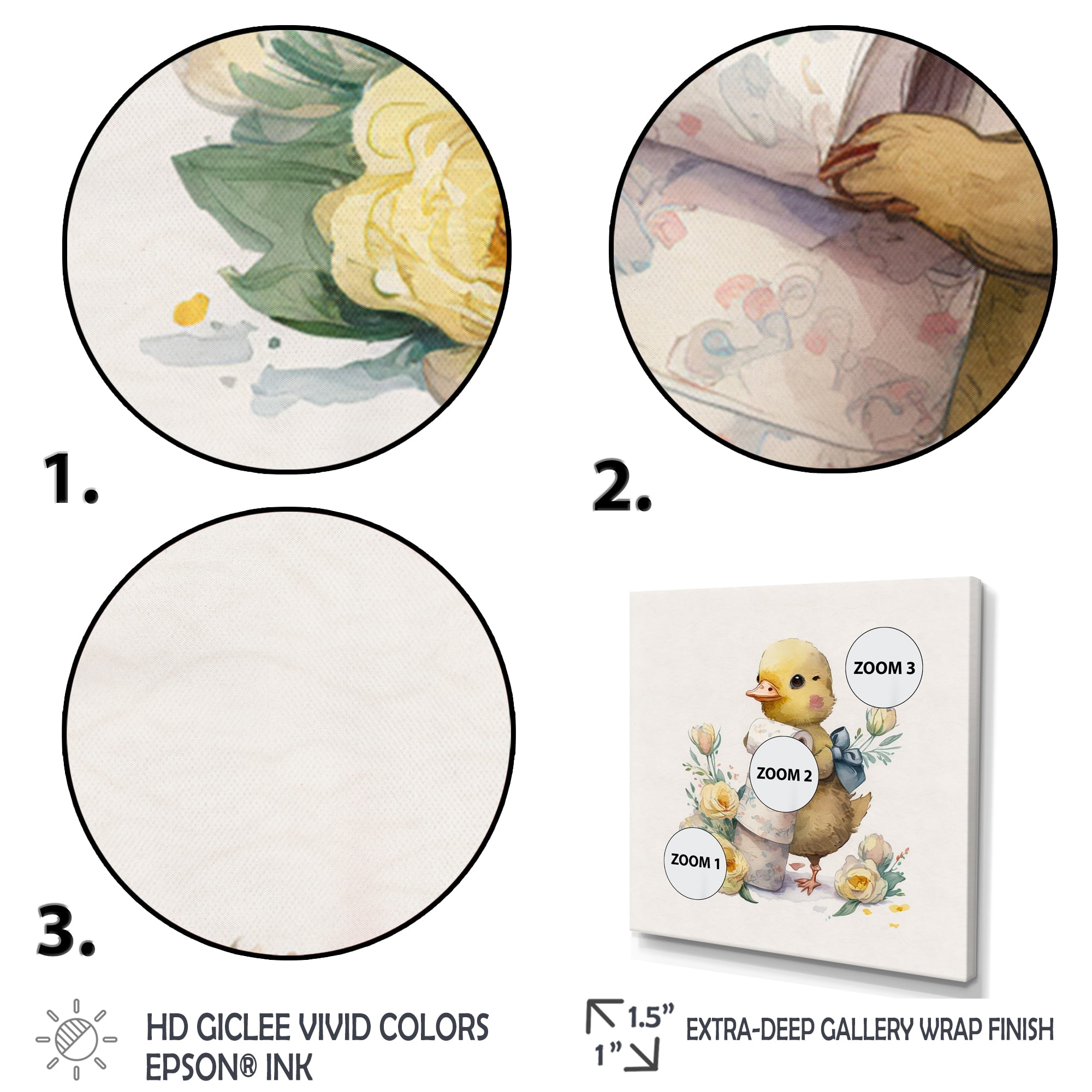 Designart Chick With Roll Of Toilet Paper And Flowers II Canvas Wall Art