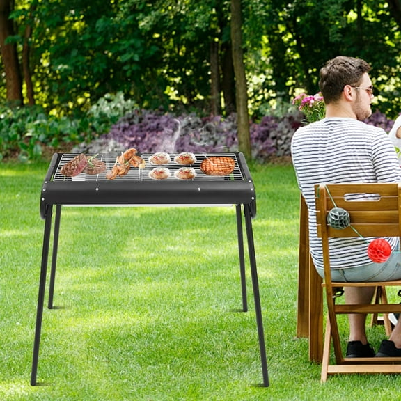 Portable Charcoal Grills, Stainless Steel Camping Grill Kebab Skewer BBQ Barbecue Grill for Garden Backyard Party Picnic Travel Outdoor Cooking Use