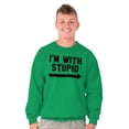 thumbnail image 5 of I'm With Stupid Classic Rude Insult Sweatshirt for Men or Women Brisco Brands S, 5 of 6