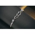 thumbnail image 3 of Silver women's bracelet with adjustable heart-shaped bangle, 3 of 5