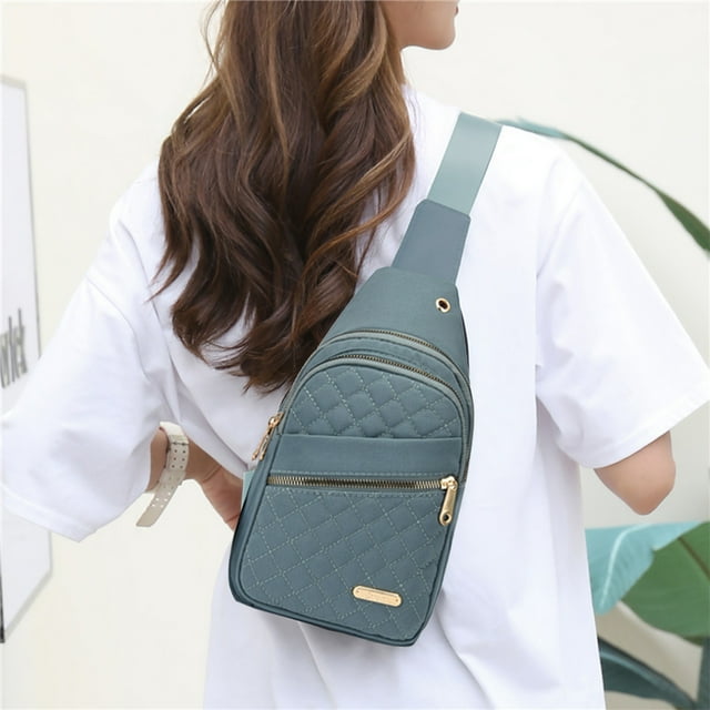 RXIRUCGD Fashionable Embroidery Diamond Shoulder Crossbody Bag Large Capacity Watertight Backpack With Data Hole
